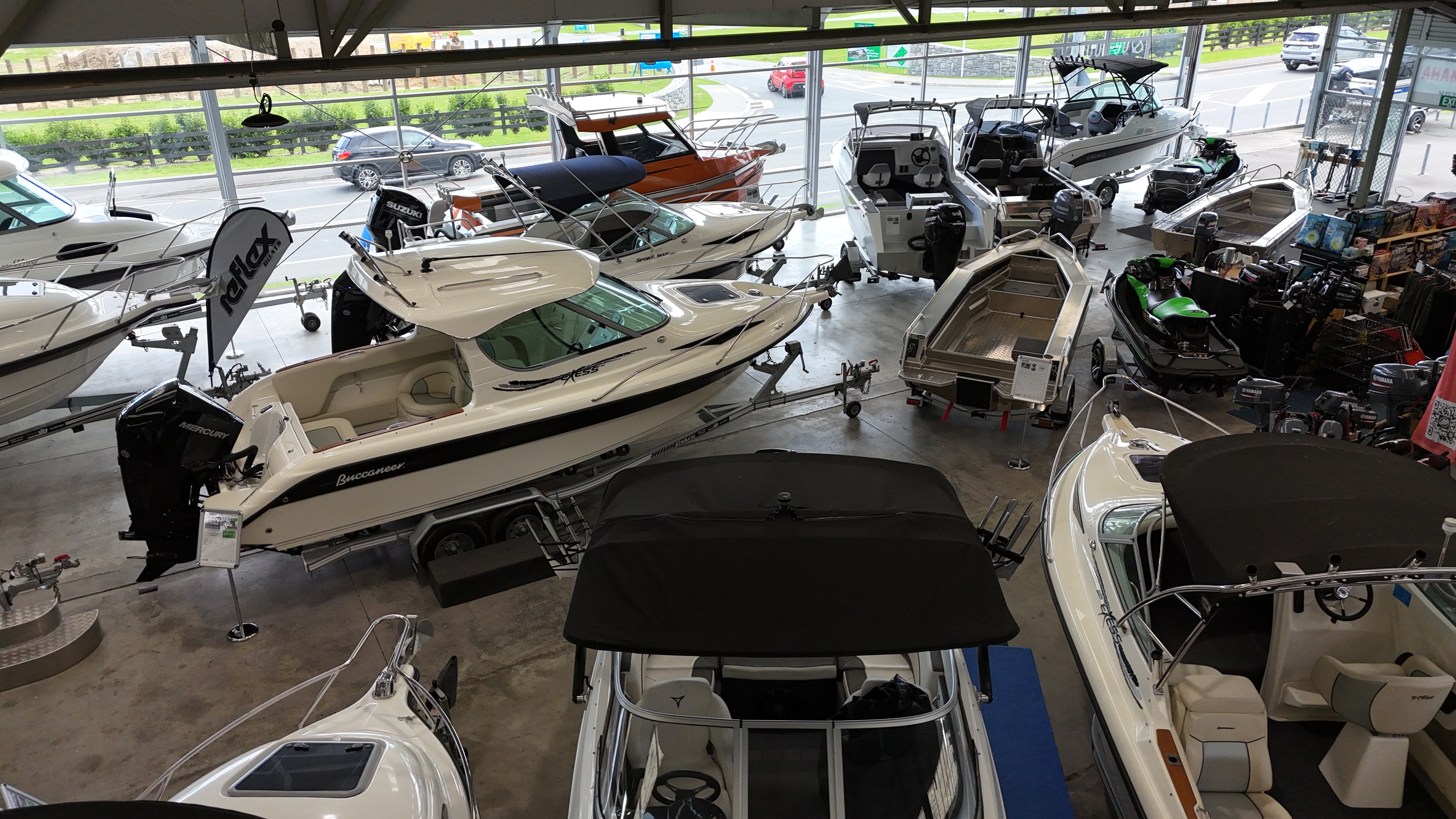 Boat City Kapiti showroom Boat City Kapiti showroom—multi-building site with 60+ boats on display Boat