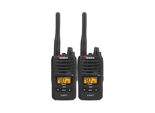 product image for Uniden UH820S-2, 2 Watt UHF Handheld Radio, Twin Pack