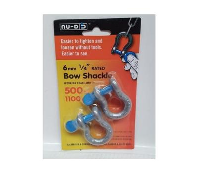 image of Nu-D 6mm Bow Shackle - Twin Pack