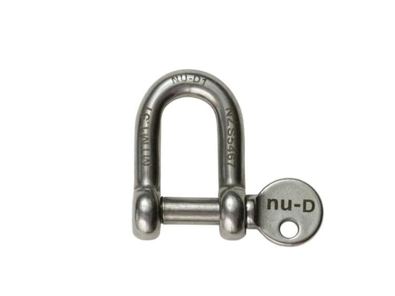 product image for Nu-D 8mm Stainless Steel DEE Shackle with Captive Pin