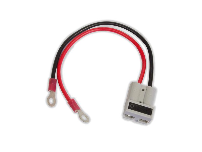 product image for 50 Amp, 12-36V Connector With In-Built Voltmeter To 8mm Ring Terminals (300mm)